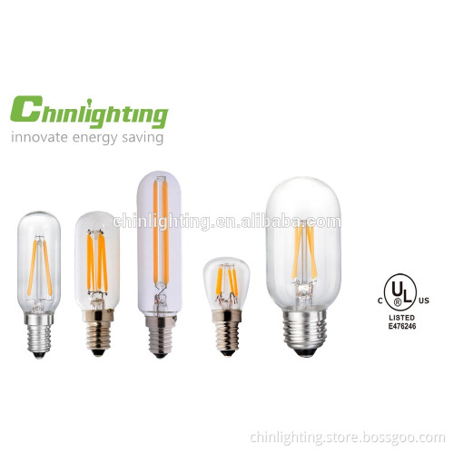 2017 chinlighting 360 degree clear glass led t22 e14 1.2w led filament bulb light